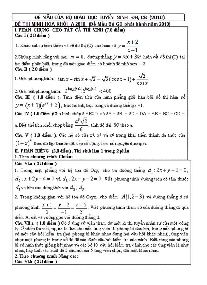 image for page Một số chuyên đề luyện thi đại học