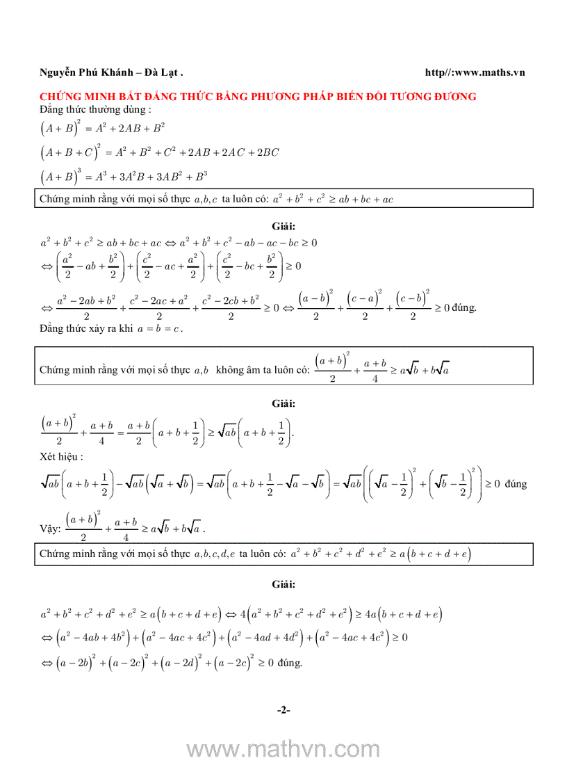 image for page Bài tập về bất đăng thức