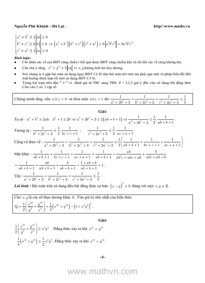 image for page Bài tập về bất đăng thức