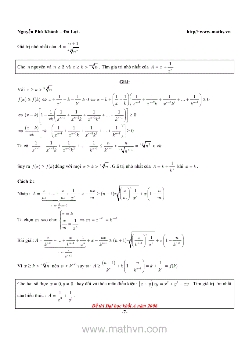 image for page Bài tập về bất đăng thức