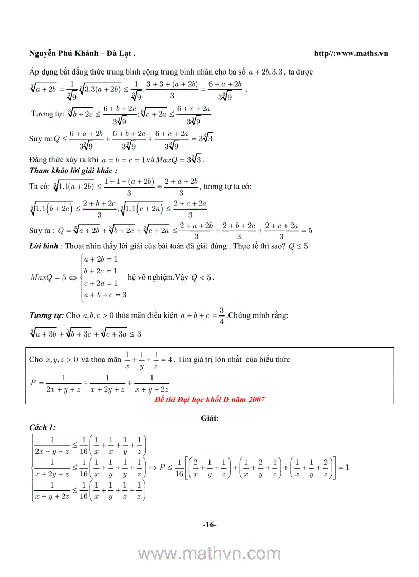 image for page Bài tập về bất đăng thức