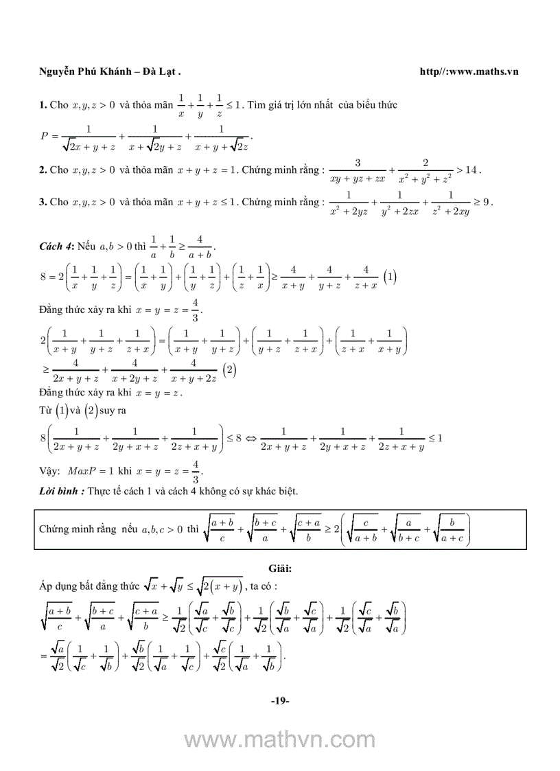 image for page Bài tập về bất đăng thức