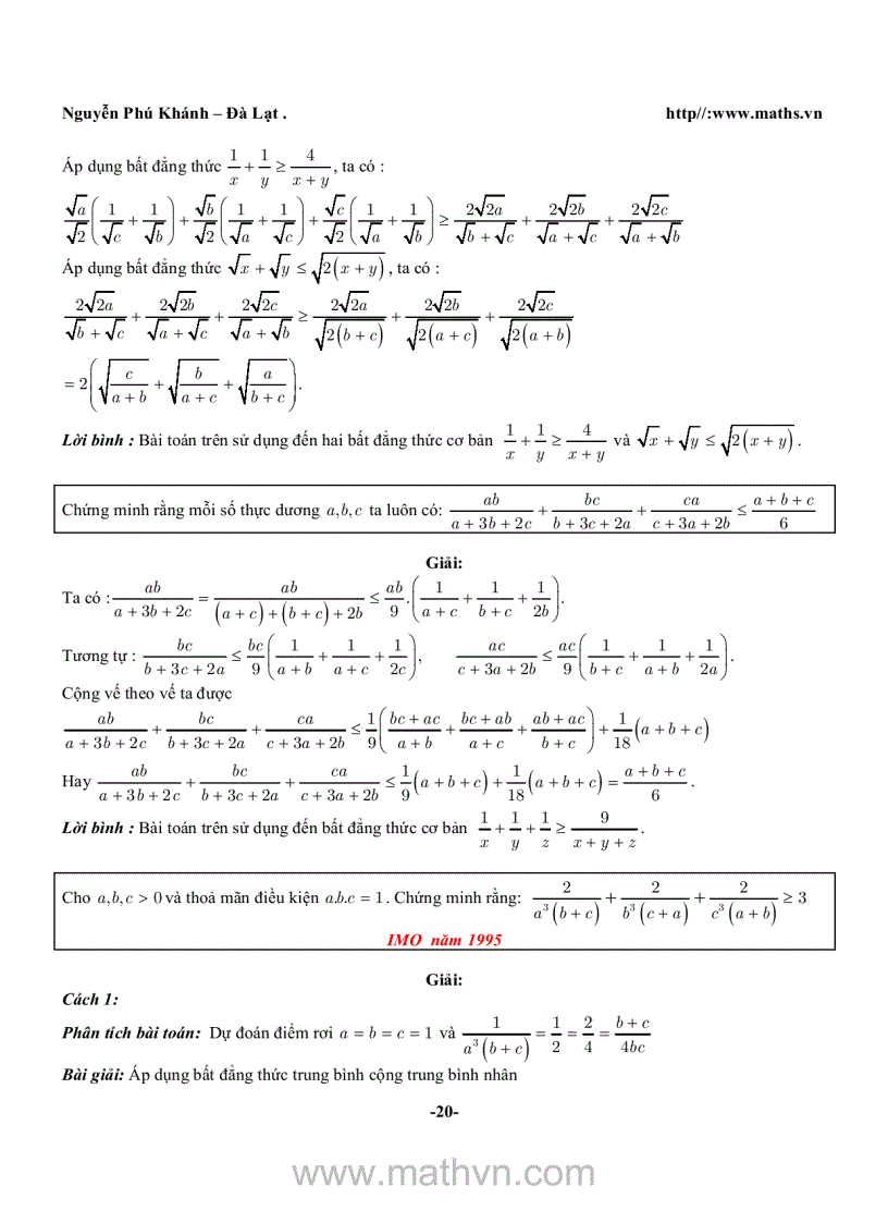 image for page Bài tập về bất đăng thức