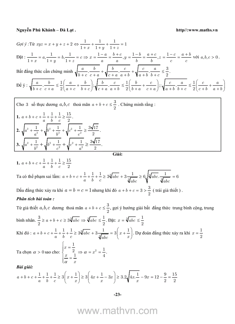 image for page Bài tập về bất đăng thức