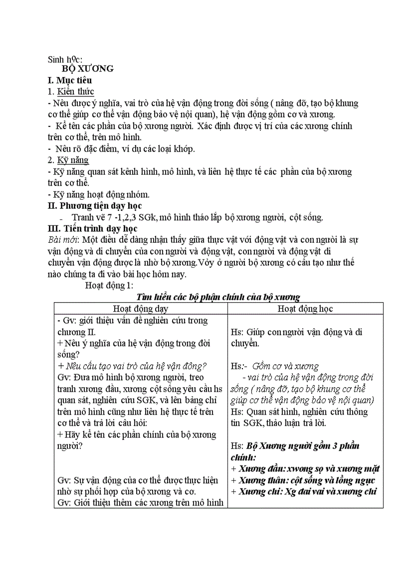 image for page Sinh học BỘ XƯƠNG