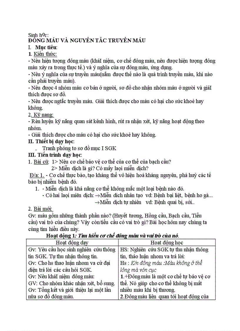 image for page Sinh học ĐÔNG MÁU VÀ NGUYÊN TẮC TRUYỀN MÁU