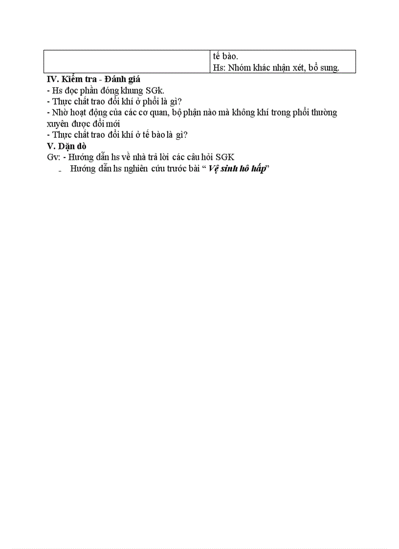 image for page Sinh học HOẠT ĐỘNG HÔ HẤP