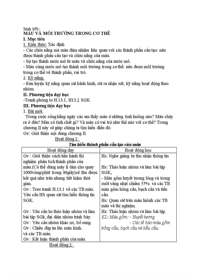 image for page Sinh học MÁU VÀ MÔI TRƯỜNG TRONG CƠ THỂ