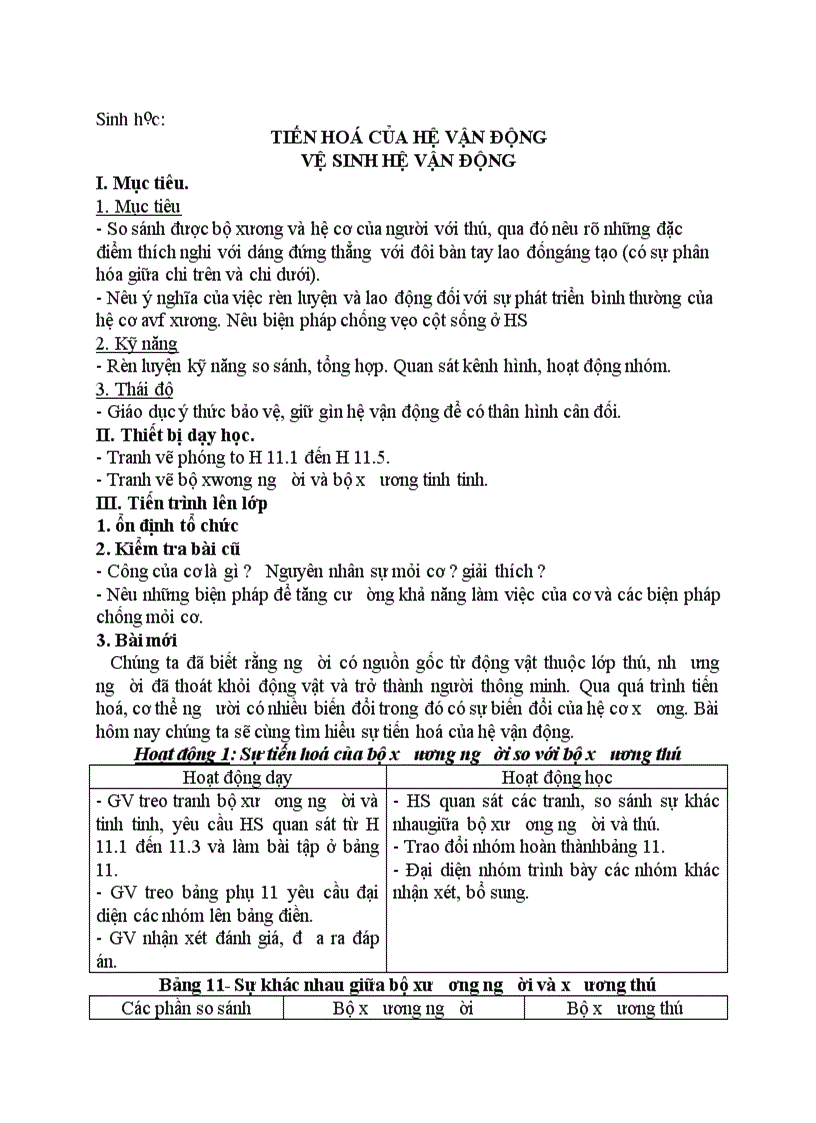 image for page Sinh học TIẾN HOÁ CỦA HỆ VẬN ĐỘNG VỆ SINH HỆ VẬN ĐỘNG