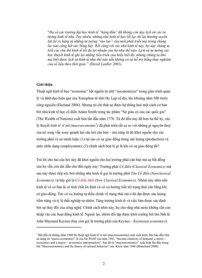 image for page Sự tranh luận giữa các trường phái trong lý thuyết kinh tế vĩ mô