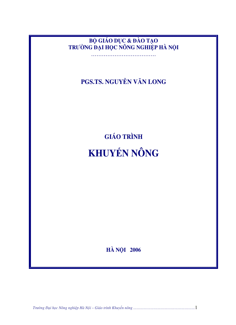 image for page Giáo trình khuyến nông