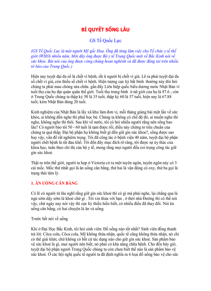 image for page Bí quyết sống lâu