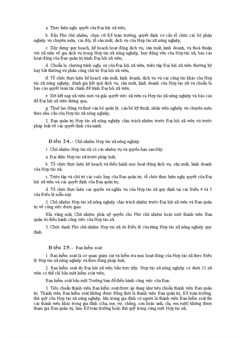 image for page Điều lệ mẫu hợp tác xã nông nghiệp