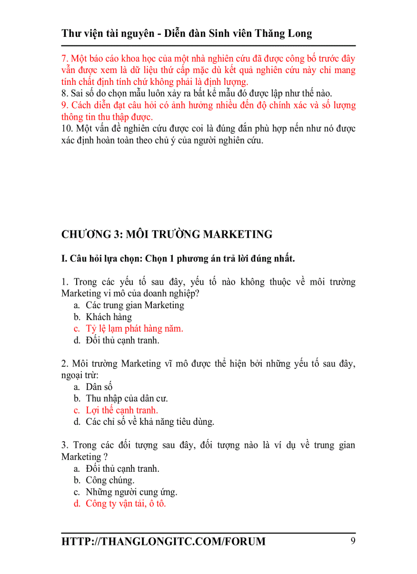 image for page Trắc nghiệm Marketing căn bản