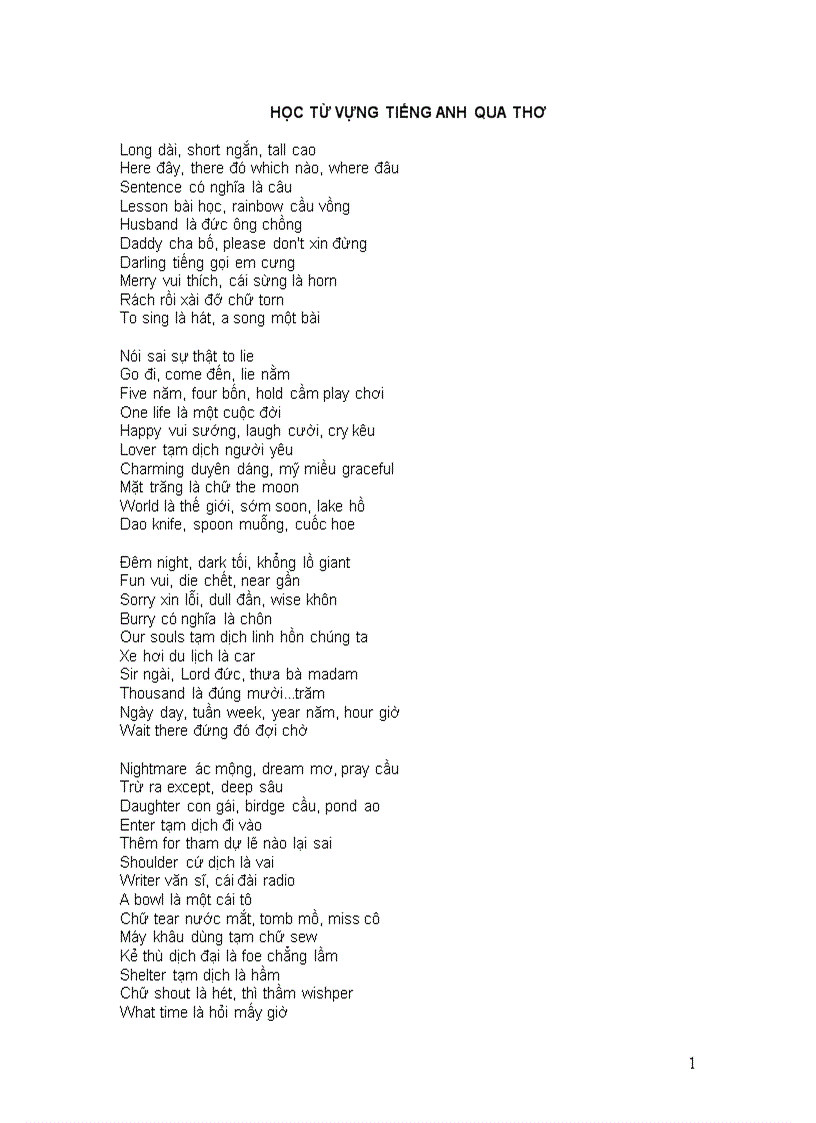 image for page Học từ vựng bằng thơ