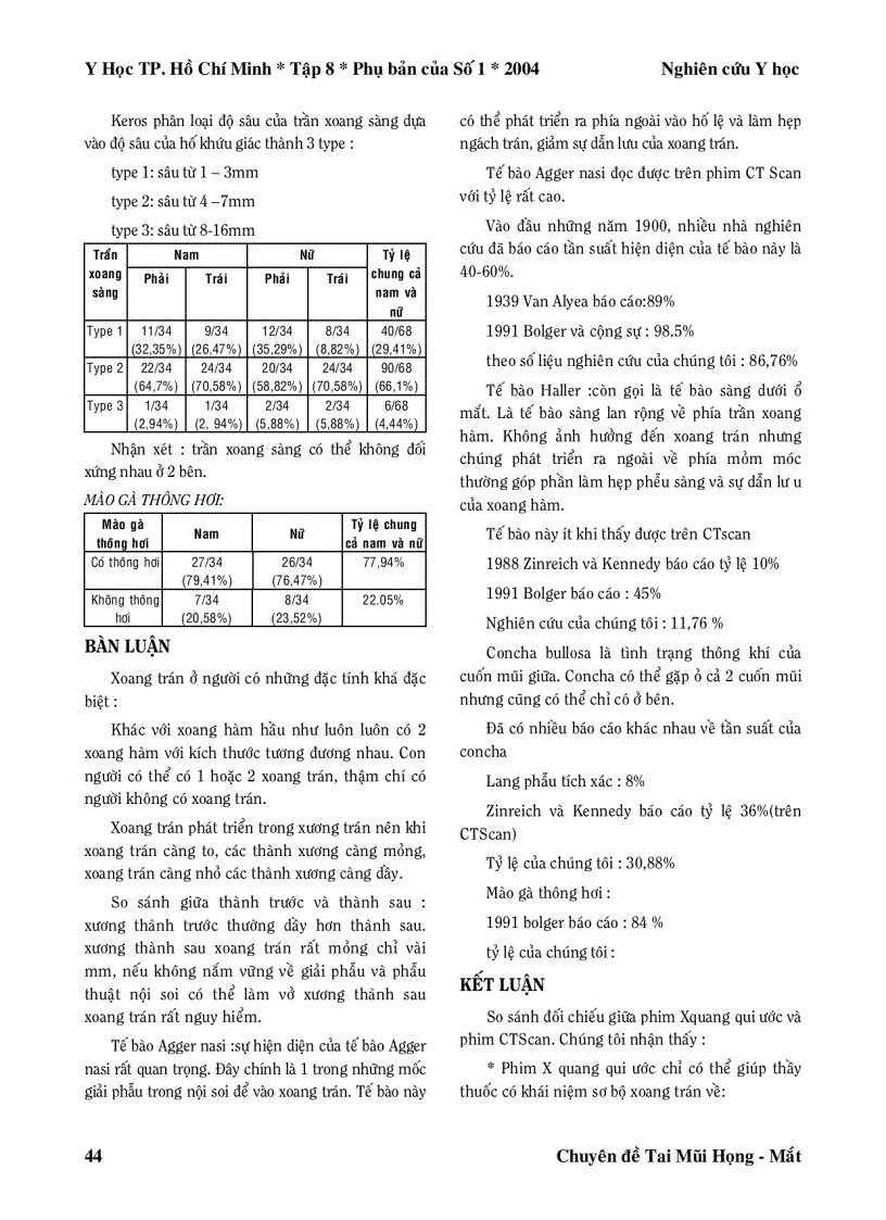 image for page Phân tích đặc điểm xoang trán Đối chiếu giữa CT scan và xquang qui ước