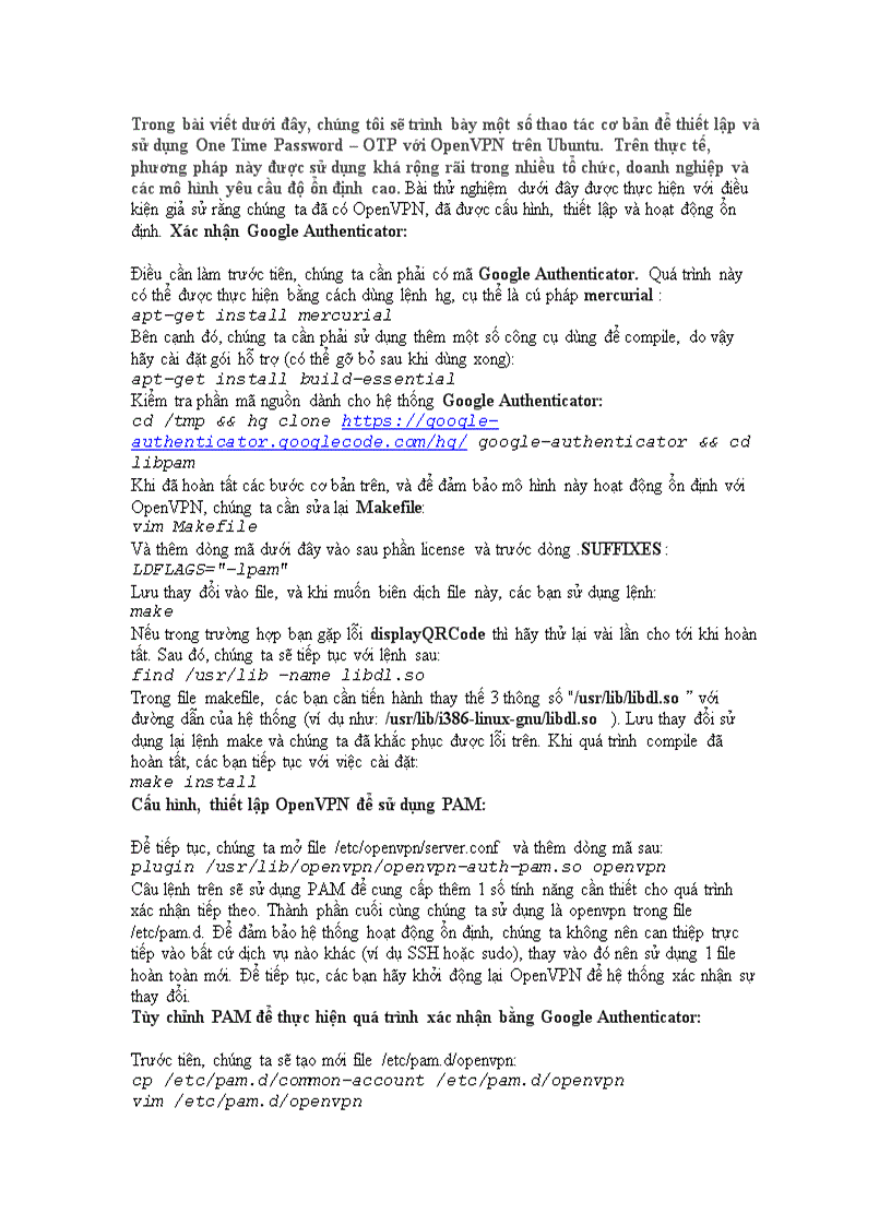 image for page Tăng cường bảo mật OpenVPN với One Time Password trên Ubuntu