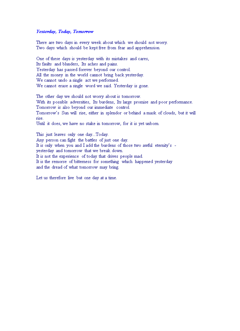 image for page Yesterday Today Tomorrow