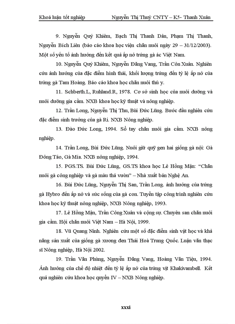 image for page Nghiên cứu một số yếu tố ảnh hưởng tới kết quả ấp nở của trứng gà Lương Phượng Ross 308 và Isa màu nuôi theo phương thức công nghiệp tại Xí nghiệp giống gia cầm Chương Mỹ Hà Nội
