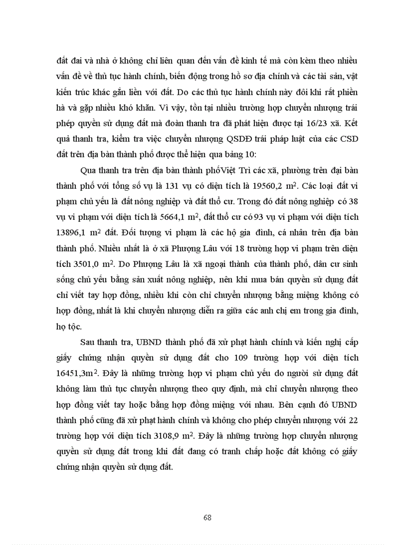 image for page Tìm hiểu công tác thanh tra giải quyết khiếu nại tố cáo và tranh chấp đất đai của Thành phố Việt Trì Tỉnh Phú Thọ từ khi có Luật đất đai 2003 đến nay 2011