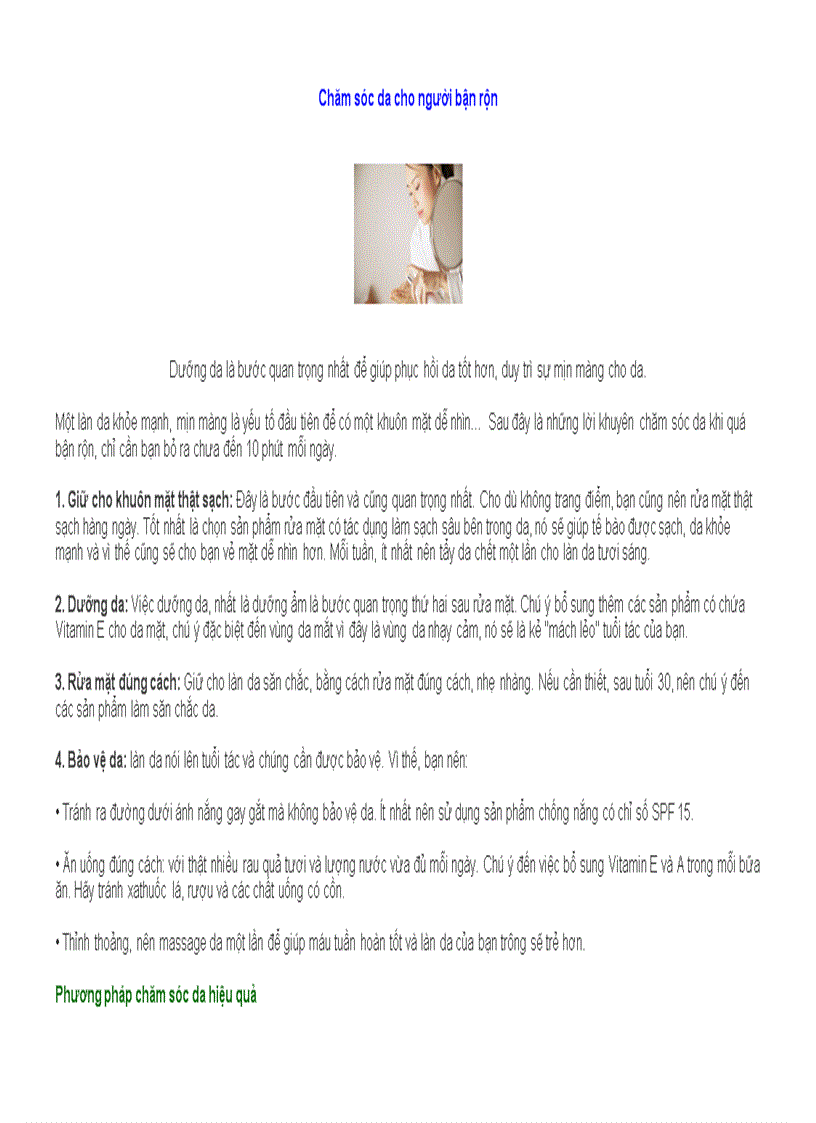 image for page Chăm sóc làn da
