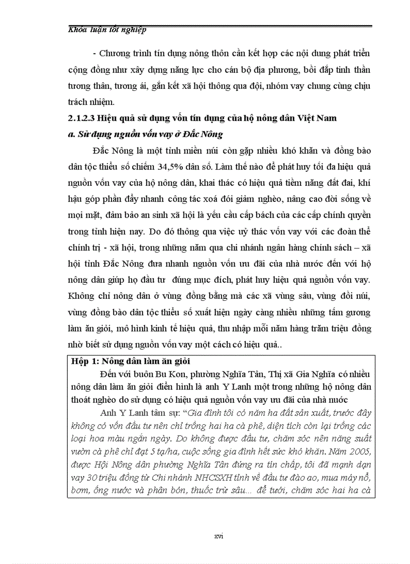 image for page Đánh giá hiệu quả sử dụng vốn tín dụng của hộ nông dân trên địa bàn xã Văn Thành huyện Yên Thành tỉnh Nghệ An