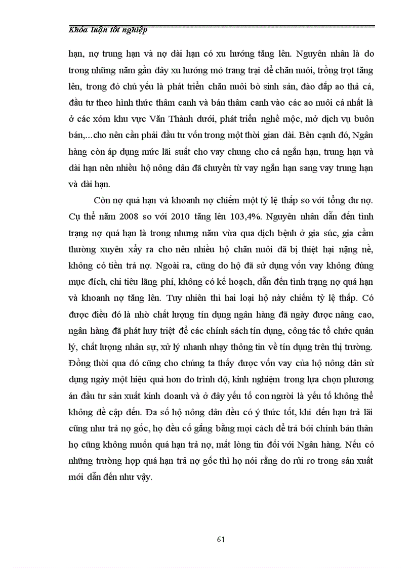 image for page Đánh giá hiệu quả sử dụng vốn tín dụng của hộ nông dân trên địa bàn xã Văn Thành huyện Yên Thành tỉnh Nghệ An