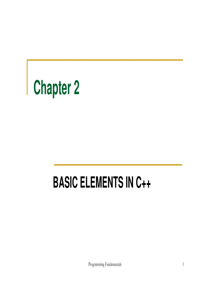 Basic elements in c