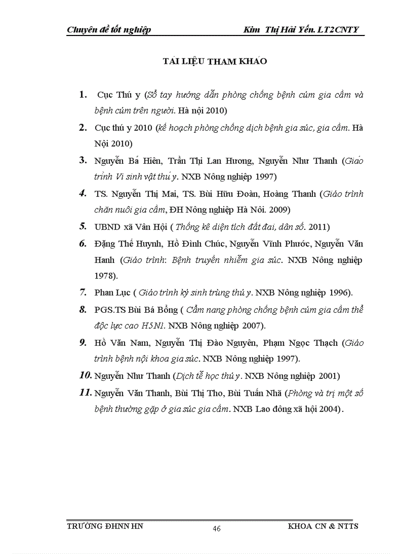 image for page Điều tra tình hình chăn nuôi và dịch bệnh trên đàn gia cầm tại xã Vân Hội Tam Dương Vĩnh Phúc 2011