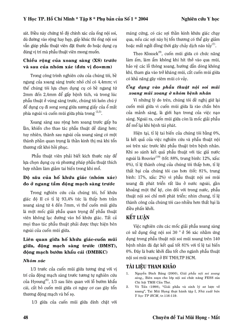 image for page Đặc điểm giải phẫu xoang sàng ứng dụng vào phẫu thuật nội soi mũi xoang