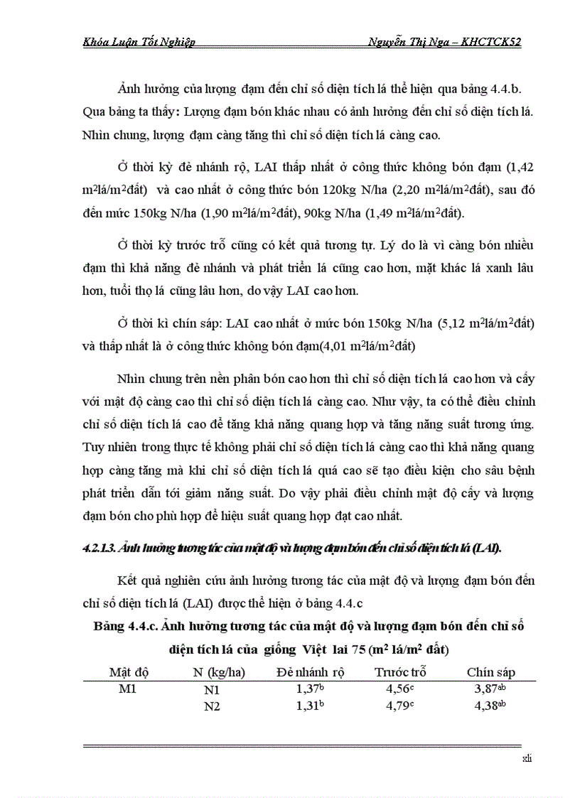 image for page Nghiên cứu ảnh hưởng của mật độ và lượng đạm bón đến sinh trưởng phát triển và năng suất lúa VL 75 vụ xuân trên đất Gia Lâm Hà Nội 2011