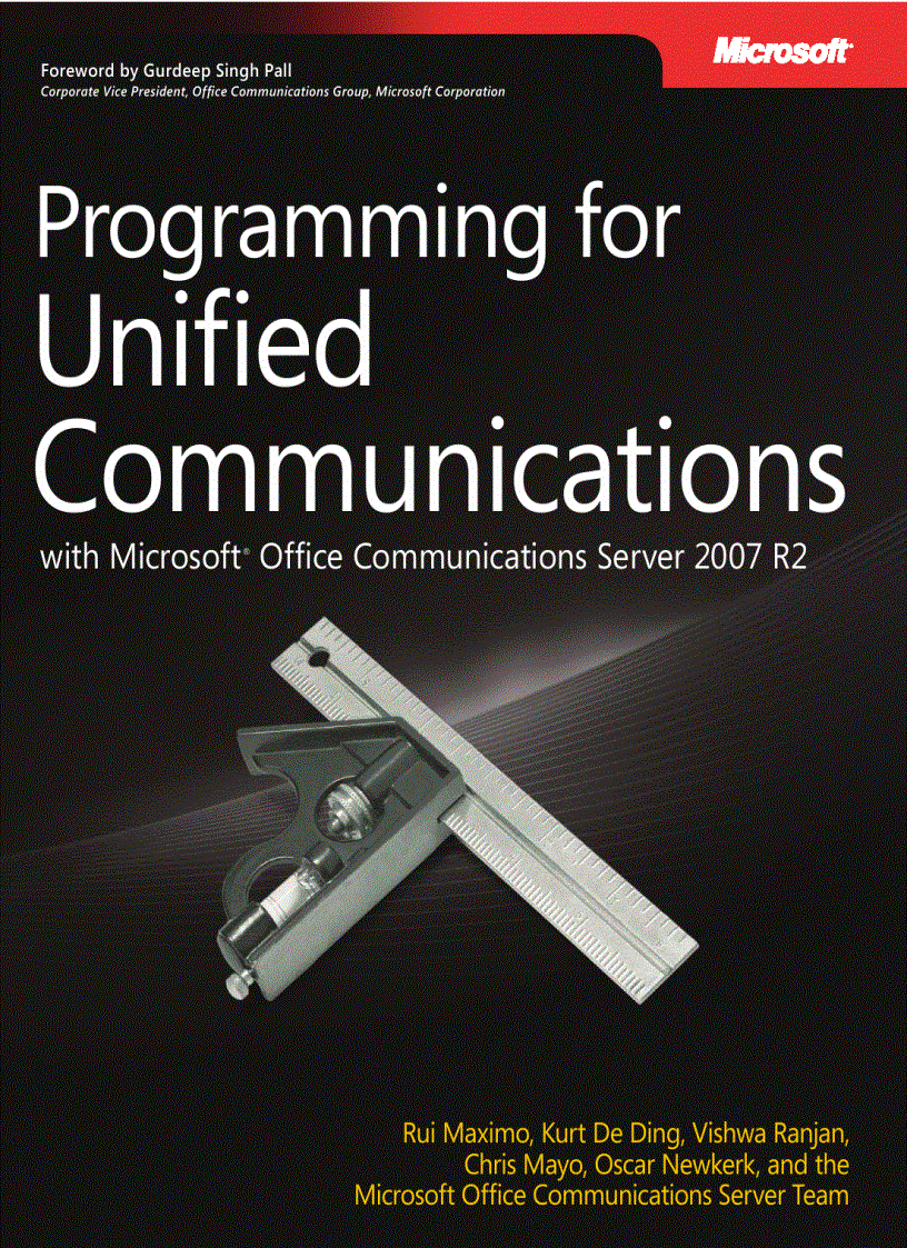 image for page Programming for Unified Communications with Microsoft Offi ce Communications Server 2007 R2