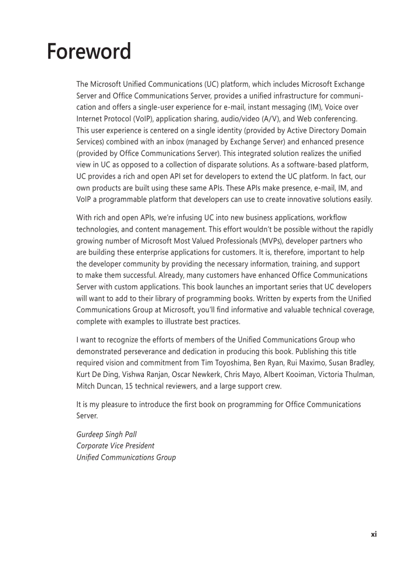 image for page Programming for Unified Communications with Microsoft Offi ce Communications Server 2007 R2