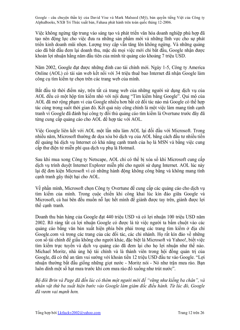 image for page Giai thoại về google