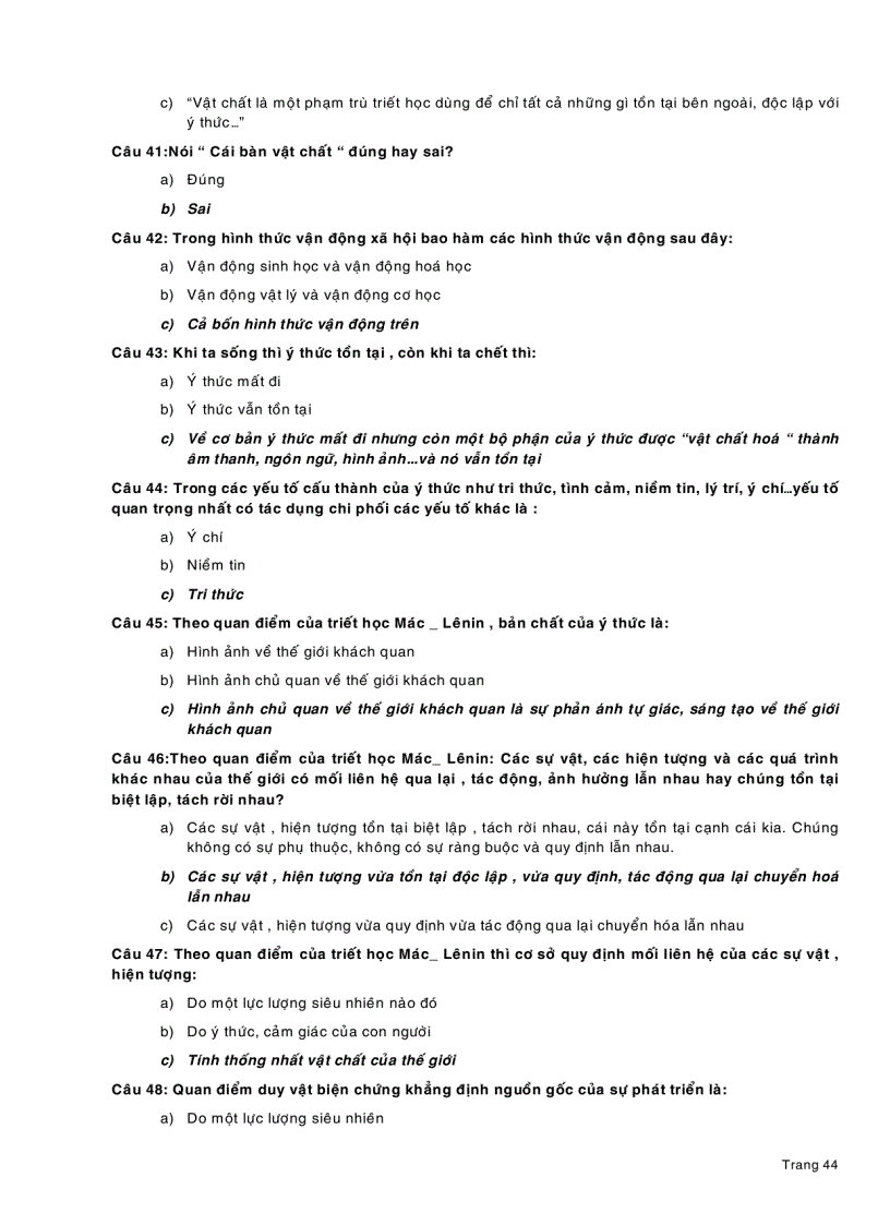 image for page 150 câu trắc nghiêm triết học Mac Lenin