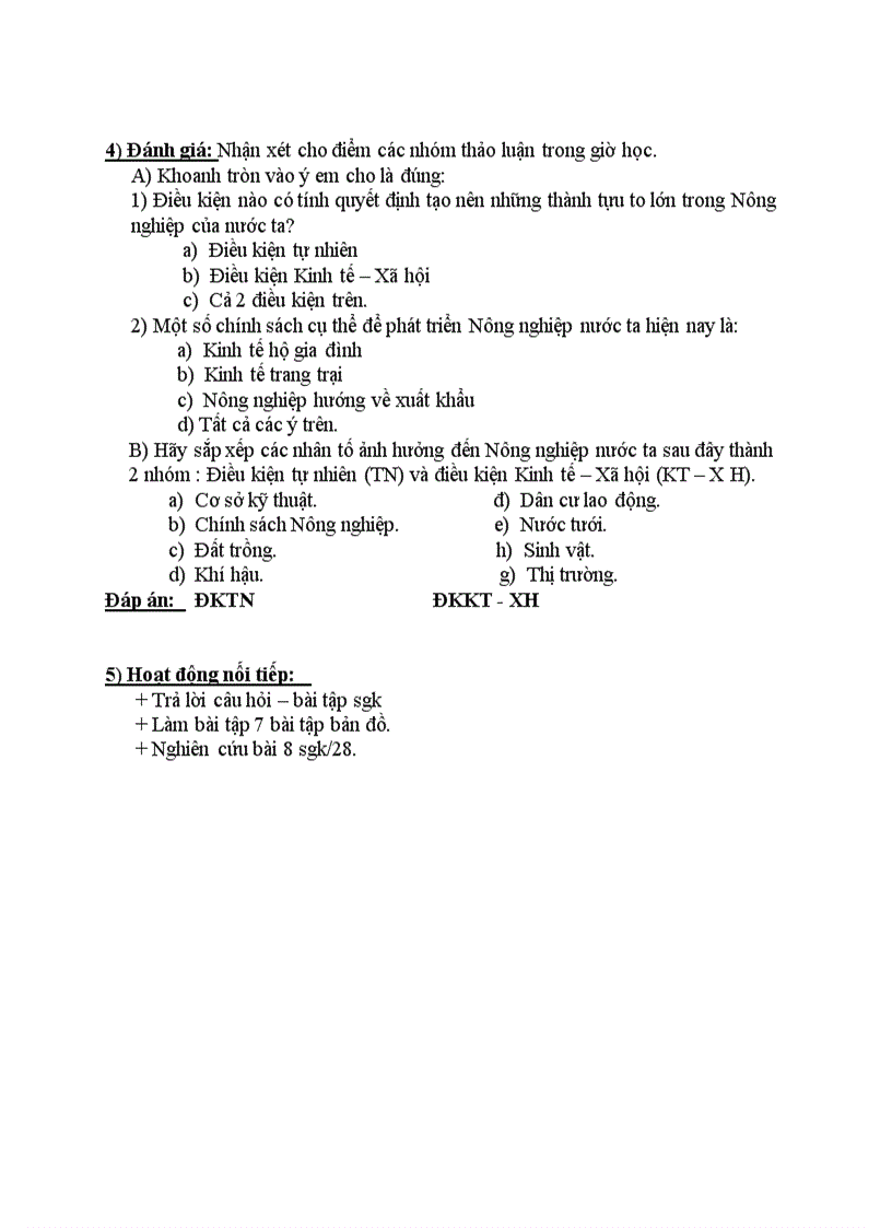 image for page Địa lý CÁC NHÂN TỐ ẢNH HƯỞNG ĐẾN SỰ PHÁT TRIỂN NÔNG NGHIỆP