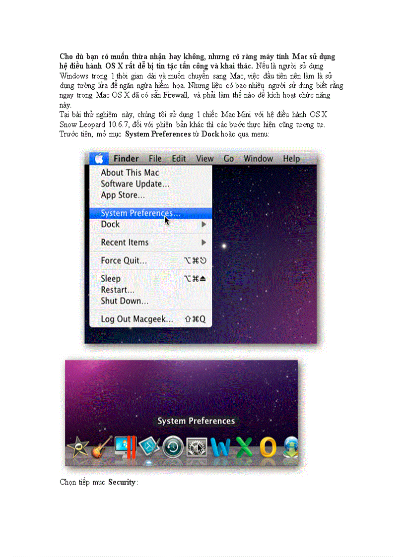 image for page Kích hoạt chế độ Firewall trong Mac OS X Snow Leopard
