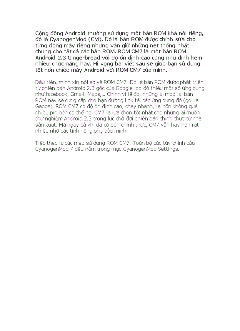 image for page Thủ thuật dành cho ROM CyanogenMod 7