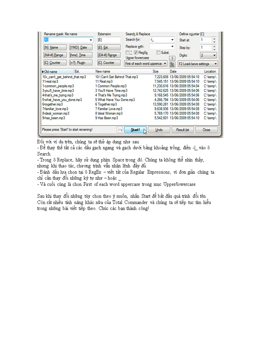 image for page Đổi tên file hàng loạt với Total Commander