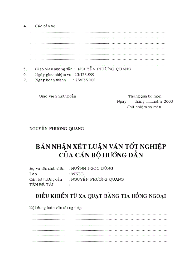 Điều khiển từ xa quạt bằng tia hồng ngoại