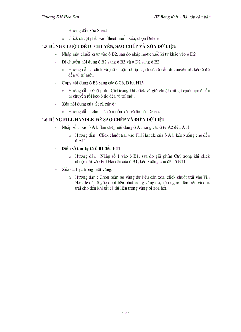 image for page Bài tập và một số điều cần biết về Excel căn bản