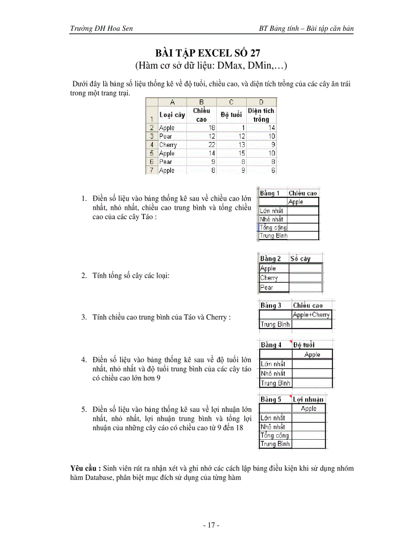 image for page Bài tập và một số điều cần biết về Excel căn bản