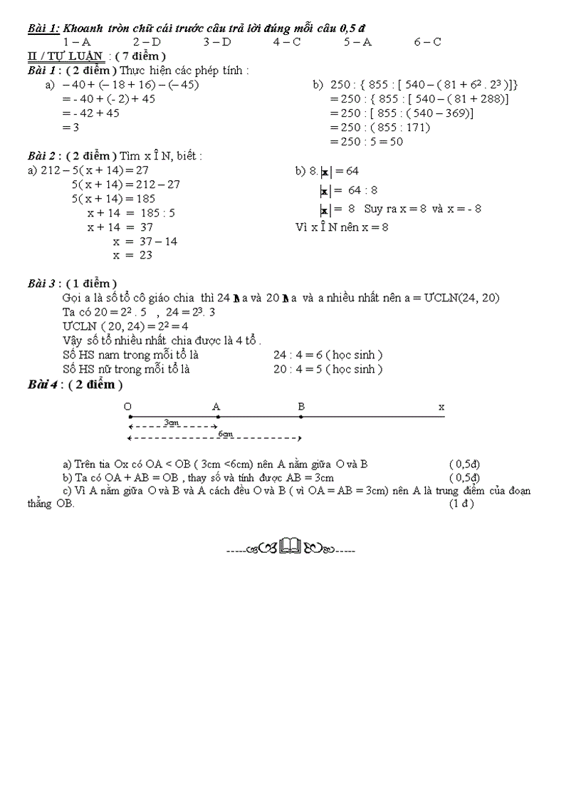 image for page Đề thi HK I Toán 6 THCS Nguyễn Chí Thanh Đà Nẵng 2007 2008