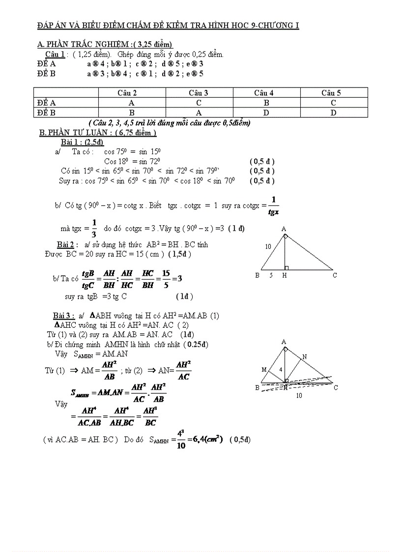 image for page Đề kiểm tra 1 tiết môn Hình học 9 THCS Nguyễn Du Phú Yên 2008 2009