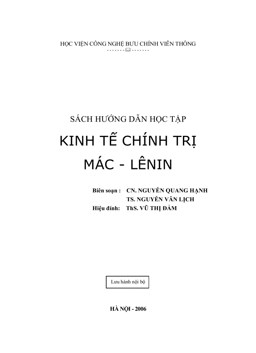 Sách hướng dẫn học kinh tế chính trị mac lenin