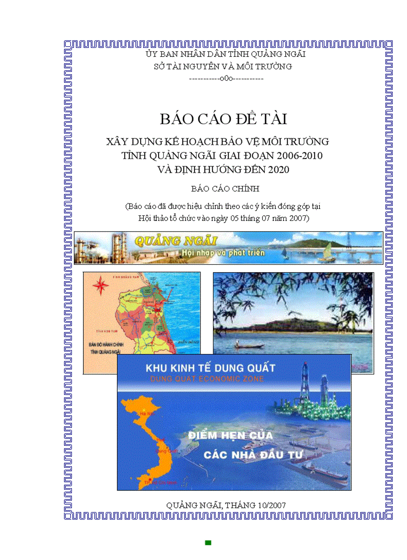 image for page Xây dựng kế hoạch bảo vệ môi trường tỉnh quảng ngãi giai đoạn 2006 2010 và định hướng đến 2020