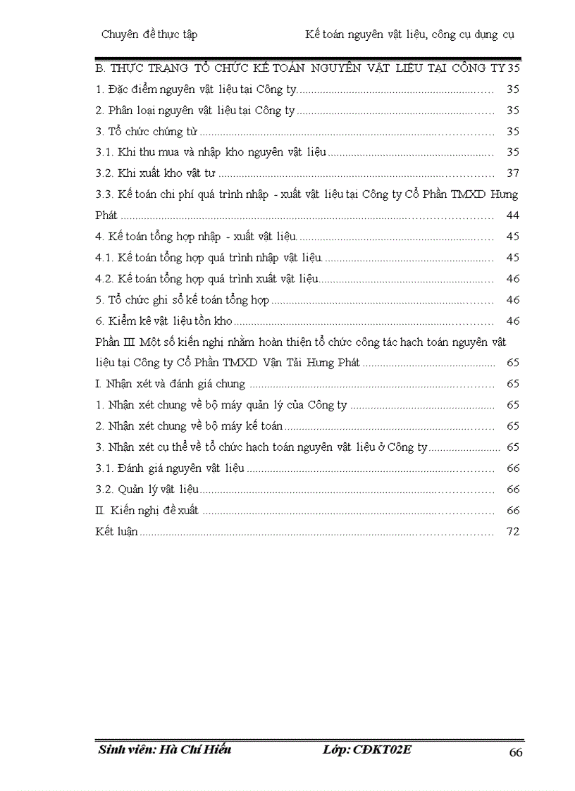 image for page Một số vấn đề cơ bản về hạch toán kế toán nguyên vật liệu ở Công ty Cổ Phần thương mại Xây Dựng Vận Tải Hưng Phát