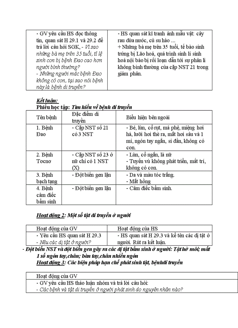 image for page Sinh học BỆNH VÀ TẬT DI TRUYỀN Ở NGƯỜI