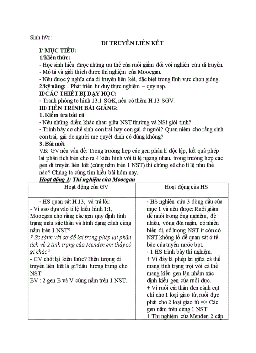 image for page Sinh học DI TRUYỀN LIÊN KẾT