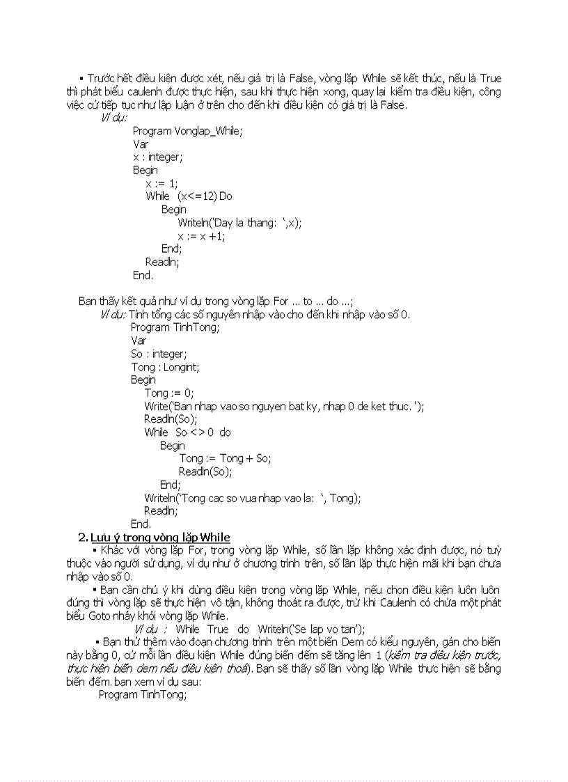 image for page Tin học CÂU LỆNH LẶP